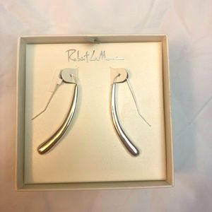 Silver long earrings, never worn